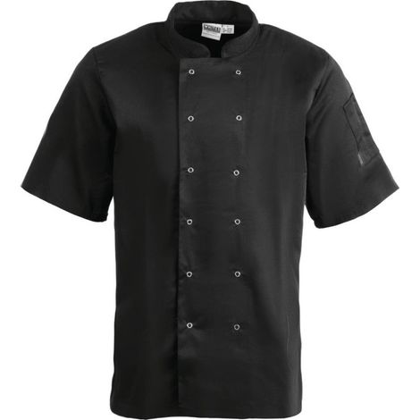 Veste de cuisine mixte Whites Vegas manches courtes noire XS