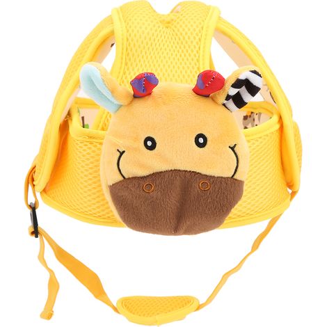Casquette de sécurité lavable pour bébé anti-chocs - Élastique et confortable - Modèle Faon Jaune (1/5)
