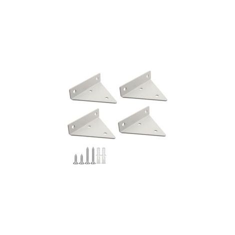 4 Pièces Supports à Tablettes Flottantes Support D'étagère en Triangle en Métal Flottant Equerre Etagere Mural Dissimulés Avec vis pour Déco Salon, Chambre, Salle de Bain - Blanc