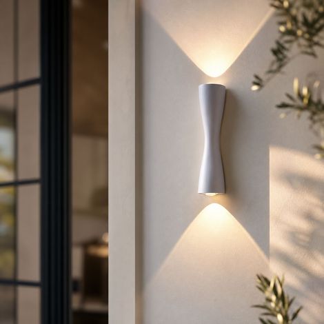 Applique murale LED design moderne, aluminium moulé IP66 étanche, éclairage double haut/bas, idéale intérieur extérieur, 35cm (1/5)
