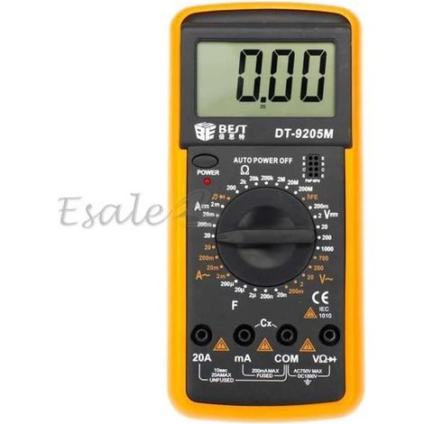 Multimètre Digital LCD AC DC Voltmètre Ammètre Ohmmètre Volt Résistance Courant (1/4)