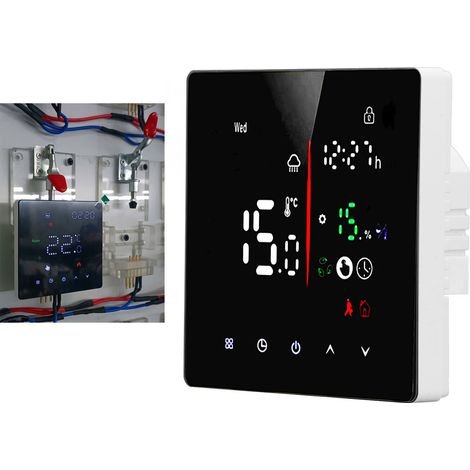 EAST1-3A Smart-Touchscreen-Thermostat für Fußbodenheizung, 3A Wand-Warmwasserboiler mit Verbindungsfunktion, 90–240 V Wechselstromschalter (1/5)