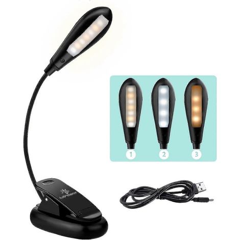 Lampe de bureau LED, lampe de table à bras articulé avec pince pour la lecture (1/5)
