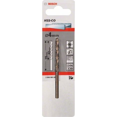 Broca Bosch HSS-Co bronce 4 mm para taladrado preciso