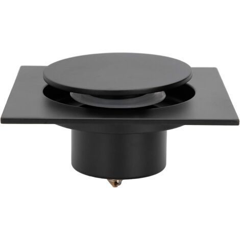 Drain de Douche, Salle de Bain Carrée, Anti Odeur Siphon De Sol en Acier Inoxydable pour Cuisine Salle de Bain Garage sous-Sol Toilette 10 X 10 cm(Siphon de Sol Noir) (1/5)