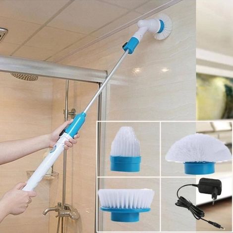 Brosse de nettoyage électrique rechargeable sans fil à long manche Brosse de nettoyage étanche télescopique rotative automatique-Ywey