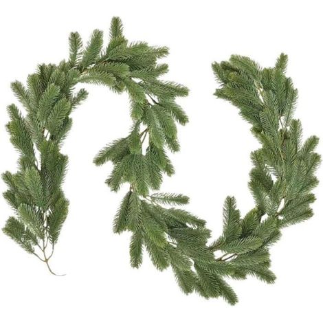 1 Guirlande de Noël, Pin artificiel 200 cm, Polypropylène ignifuge, Texture douce, Décoration intérieur extérieur (1/5)