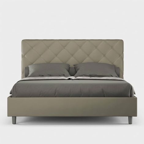 Priya M1 modernes gepolstertes Containerbett 160x200  Farbe: Braun - Version: Standardmodell