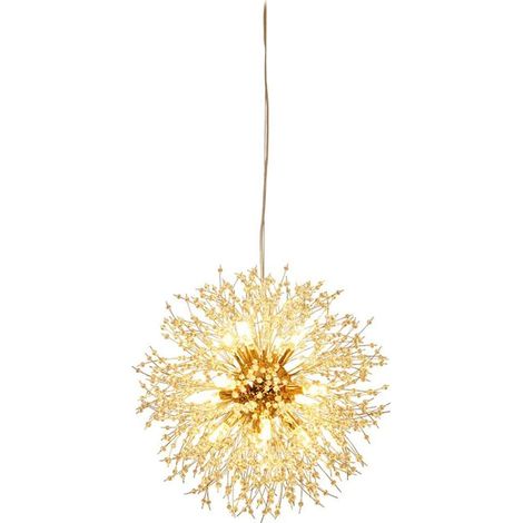 Lampadario sospensione con cristalli in acrilico contemporaneo attacco g9 lampada da soffitto fuochi d’artificio oro (1/5)