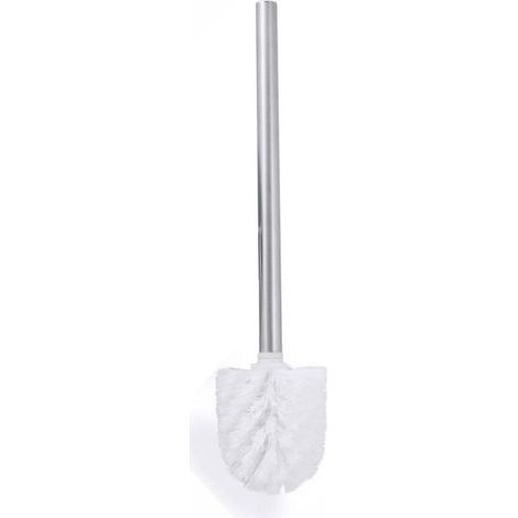 Chrome toilet brush with long, non-slip metal handle and durable plastic bristles, deep cleaning, non-stick effect, long-lasting, 35 cm, white (1/5)
