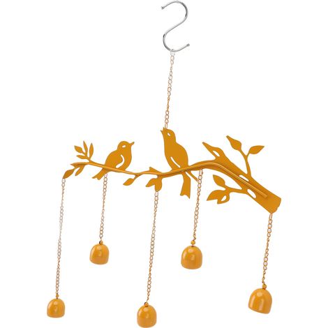Clochette à oiseaux, élégante décoration extérieure en fer forgé, fabrication artisanale, décoration suspendue pour jardin, terrasse et balcon. (1/5)