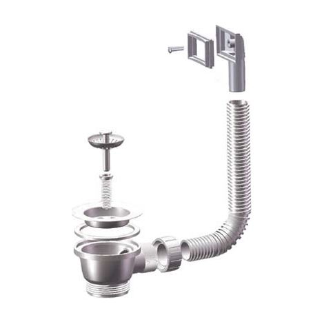 PILETTA MINIBASKET LAVELLO INOX + TROPPO PIENO - PP/INOX 11/2F + TAPPO GRIGLIA BASKET- 2 pezzi