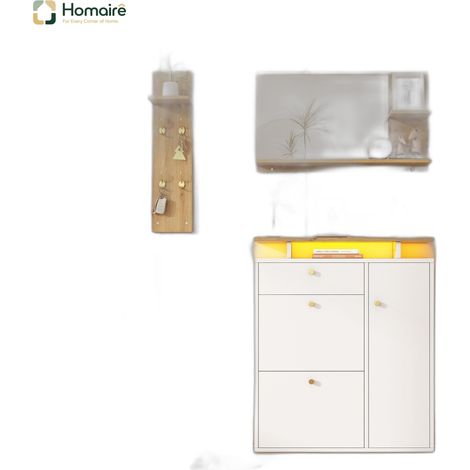Porte-manteau en tissu blanc 105 x 25 x 151,5 cm HOMAIRE (1/5)