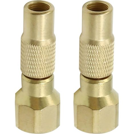 Ugello per gonfiaggio pneumatici (2 pezzi), lunghezza 4,48 cm, diametro interno 1,3 cm, raccordo filettato per valvola del pneumatico, ugello a sgancio rapido, ugello dell'aria, valvola del pneumatico (1/5)