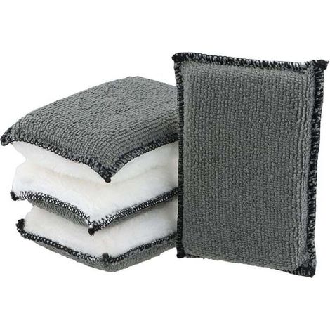 4 Pièces Éponge de Nettoyage Intérieur Voiture, Microfibre Nettoyage Voiture, Tampon De Nettoyage en Microfibre, Voiture Réutilisables Éponges Lavables, pour Le Nettoyage Intérieur Voiture (1/4)