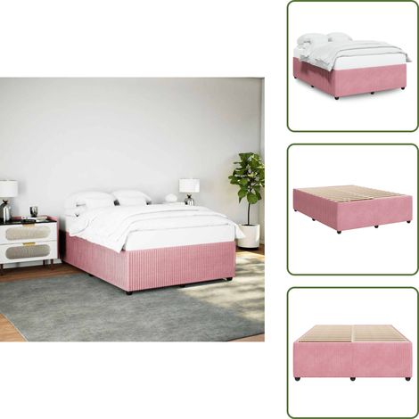 vidaXL Cadre de lit sans matelas rose 140x190 cm velours (1/5)