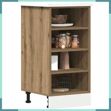 Meuble bas - Riga - Chêne artisanal - Bois d'ingénierie - Capacité 80 kg (1/5)