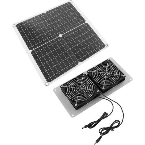 Kit de ventilateur solaire monocristallin étanche 18 V 25 W, 3 500 tr/min, pour serres, abris pour chiens et camping-cars. (1/5)
