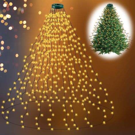 Luci per albero di Natale, 400 LED, impermeabili, 8 modalità con timer, luci per esterni per decorazioni natalizie, uso interno ed esterno, 2 m x 16 fili