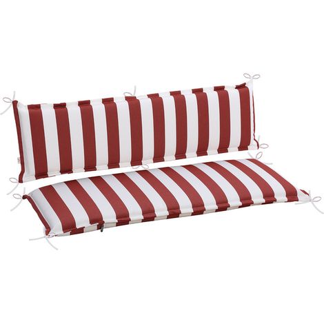 Aoodor Outdoor-Bankkissen mit Steppung, 108×45 cm, farbecht, 2-Sitzer mit Rückenlehne für Rasen- und Gartenbänke, Terrasse, Schaukel (1/5)