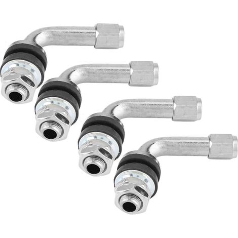 4 pièces Angle de 90 degrés Tiges de Valve de Pneu,Tiges de Valve en Alliage d'aluminium (1/5)