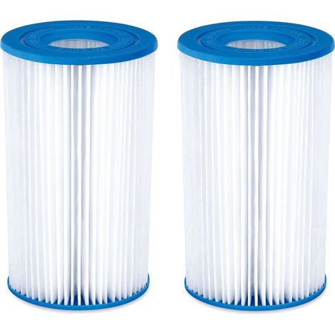 Summer Waves – 2er-Pack Klimaanlagenfilterkartuschen – Abmessungen 20,3 cm x 10,5 cm – Ultrafeines Filterpapier – Integrierter Chlorinator zur Desinfektion (1/4)