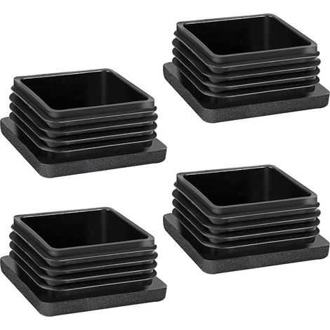 Bouchon Pied de Chaise,4 Pièces Bouchons pour Tuyau 50X50mm Bouchon Tube Carré pour Tubes Métalliques, Chaises, Canapés, Tables et étagères