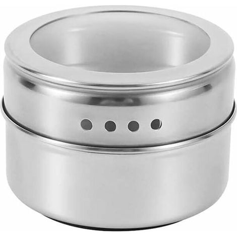 VURAHOME - Pots à épices magnétiques avec support mural Boîtes à épices en acier inoxydable Conteneurs d'assaisonnement pour épices avec étiquette à épices Habile (1/5)