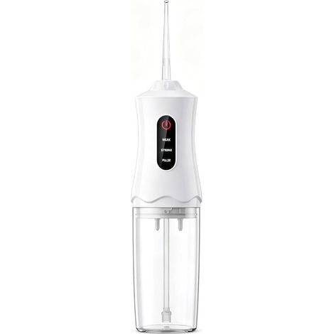 Hydropulseur Dentaire Sans Fil 220 ml- 3 Modes 4 Buses – IPX7 imperméable- Buse 360°- Irrigateur Buccal Rechargeable (1/5)