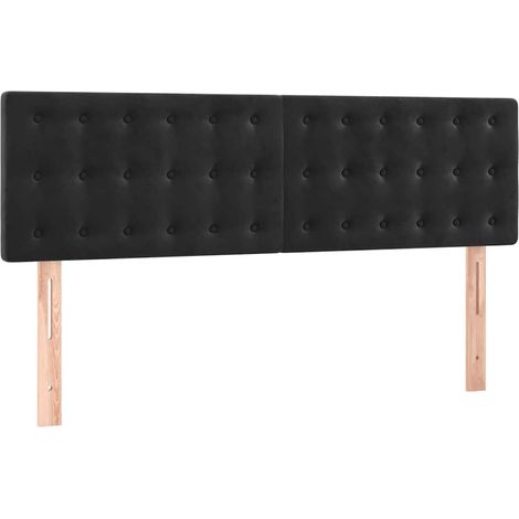Maison Exclusive - Cabeceros terciopelo negro 144x5x78/88 cm (1/5)
