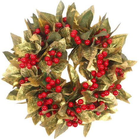 Künstlicher Ahornblattkranz für die Herbsternte, 35,5 cm, künstliche Beeren für die Erntezeit zu Thanksgiving