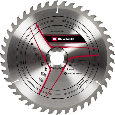 Lame scie circulaire carbure Ø 250 x 30 x 1,8 mm, 42 dents (1/2)