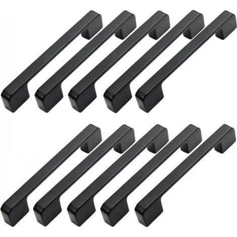 10pcs Poignée Meuble Entraxe 128mm-Poignée Porte Cuisine Noire Poignee Barre Meuble Poignee De Cuisine Noire 128mm (1/4)