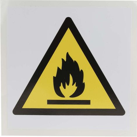 Panneau de danger, avec pictogramme : Matières inflammables " " , Auto-adhésif ( Prix pour 1 )