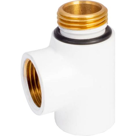 IDMAR Messing-T-Stück für Heizung 1/2″ weiß
