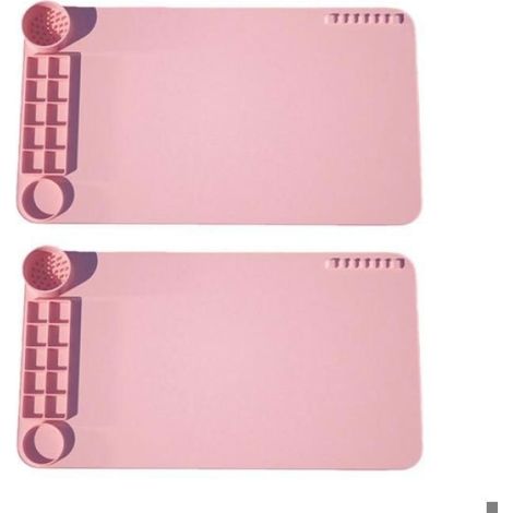 Tapis Artisanat Silicone - Bord Anti-débordement - Compartiments Gobelets Intégrés - Pour Peinture Aquarelle Acrylique - 1 Pièce (1/5)