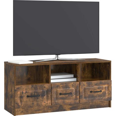 Maison Exclusive - TV-Schränk Geräucherte Eiche 102 x 34,5 x 47 c