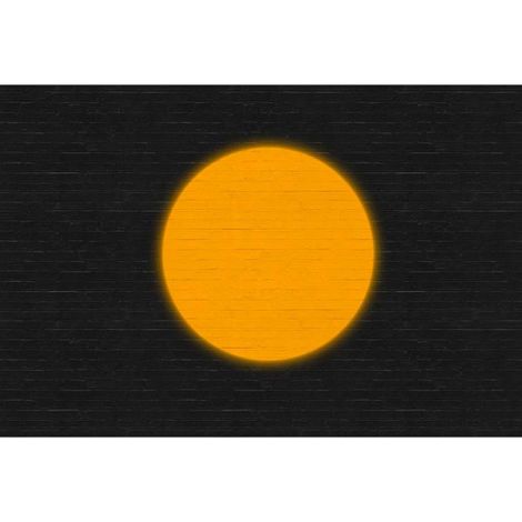 Papier peint panoramique design noir & orange Tapisserie panoramique moderne fond brique noire Papier peint panoramique motif rond pour chambre (1/3)