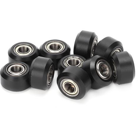 Ortviai Roulement d'entraînement pour imprimante 3D – 10 pièces, roue de guidage 5 mm avec roulement MR105 et corps en POM
