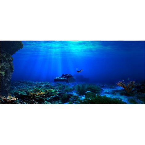 Poster adhésif de fond marin pour aquarium, 122 x 46 cm (1/5)