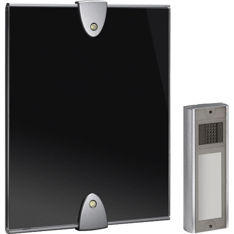 Grothe MISTRAL 600 Juego de timbres inalámbricos, alcance de 500 m, luz estroboscópica LED, 43400