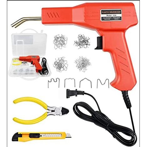 Machine à souder plastique 50 W, outil de soudage pour réparation de pare-chocs de voiture avec 200 agrafes, pinces et mallette de transport (1/5)