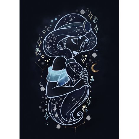 Poster Disney Aladdin - Jasmine dans les étoiles 30 cm x 40 cm (1/4)