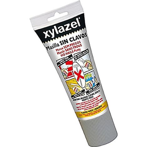 XYLAZEL masilla sin clavos 250gr. tubo , Para pegar fácilmente molduras, rodapiés, rosetones, plafones, frisos y otros elementos, sin necesidad de clavar, perforar ni atornillar. P