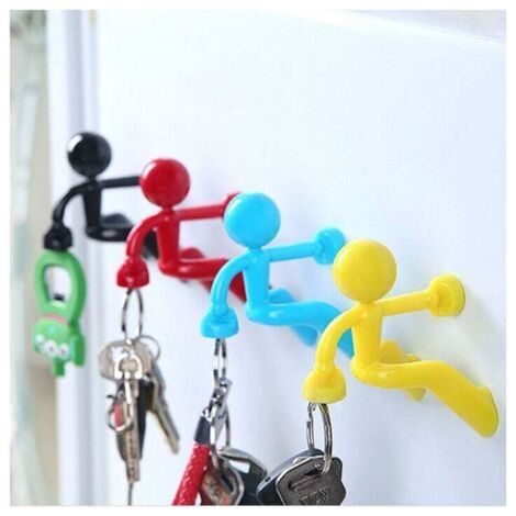 (4 Colors) Set of 4 Heavy Duty Magnetic Key Holder Hooks with Wall Mounts (1/4)