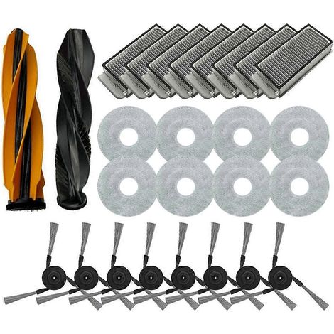Accessoires compatibles avec le X50 Ultra : brosse principale, brosses latérales, filtre HEPA, chiffon de nettoyage et autres pièces de rechange. (1/5)