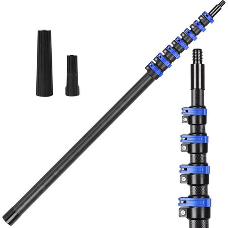 Manche Telescopique En Fibre De Carbone 9,15m, Perche Telescopique Pour Le Nettoyage Des Rouleaux De Peinture,Tige Télescopique Légère Et Stable Pour Les Travaux De Peinture Avec Tête (1/5)