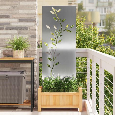vidaXL Pantalla de Privacidad para Jardín Floral Plateado 50 x 140 cm (1/5)