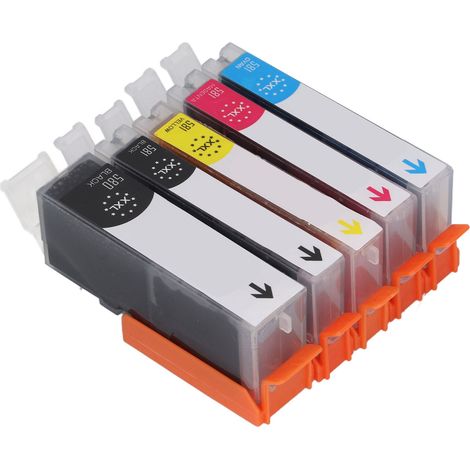 Jeu de 5 cartouches d'encre couleur pour imprimante PIXMA TS705, remplacement compatible, encres fluides, pack économique, qualité d'impression nette, cartouches de rechange pour Canon TS705. (1/5)