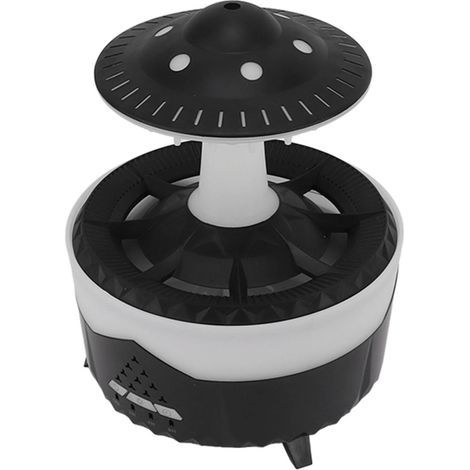 Humidificateur UFO Raindrop avec lumières colorées, télécommande, minuterie, diffuseur d'arômes, 100-240 V, noir, prise UE (1/5)